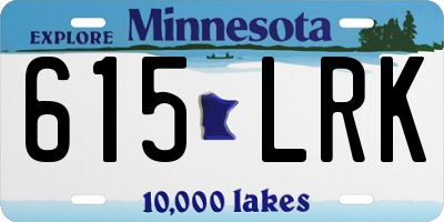 MN license plate 615LRK