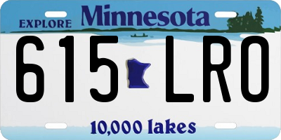 MN license plate 615LRO