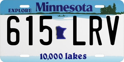 MN license plate 615LRV