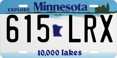 MN license plate 615LRX