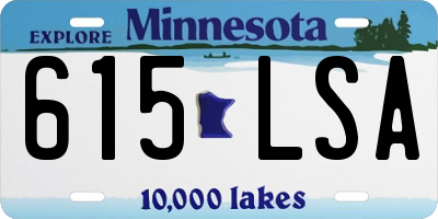MN license plate 615LSA