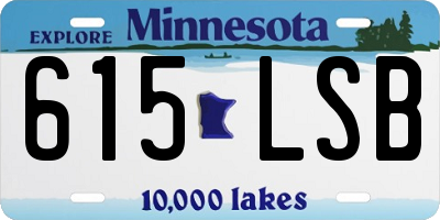 MN license plate 615LSB