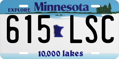 MN license plate 615LSC