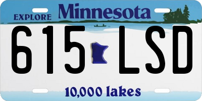 MN license plate 615LSD