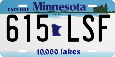 MN license plate 615LSF