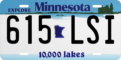 MN license plate 615LSI