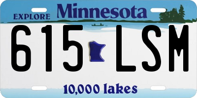 MN license plate 615LSM