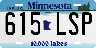 MN license plate 615LSP