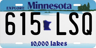 MN license plate 615LSQ