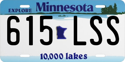 MN license plate 615LSS