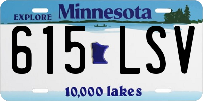 MN license plate 615LSV