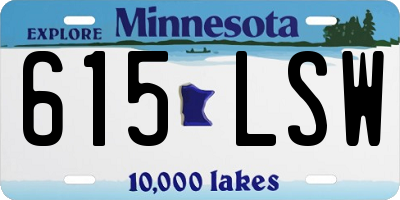 MN license plate 615LSW