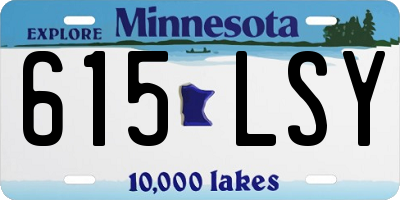 MN license plate 615LSY