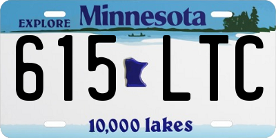MN license plate 615LTC