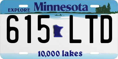 MN license plate 615LTD