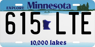 MN license plate 615LTE