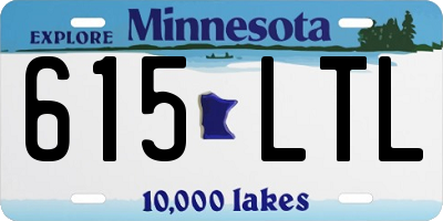MN license plate 615LTL