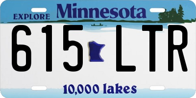 MN license plate 615LTR