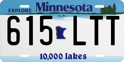 MN license plate 615LTT