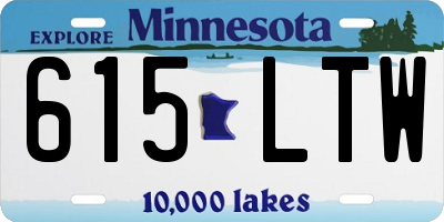 MN license plate 615LTW