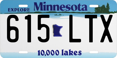 MN license plate 615LTX