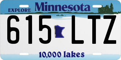 MN license plate 615LTZ