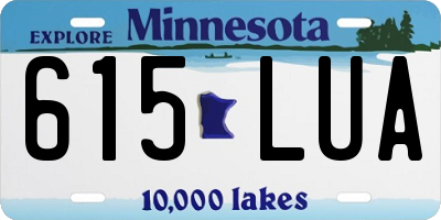 MN license plate 615LUA