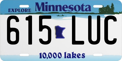 MN license plate 615LUC