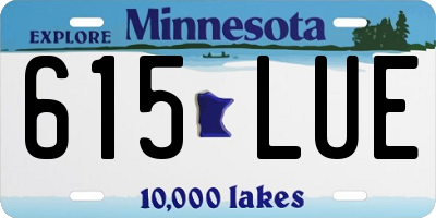 MN license plate 615LUE