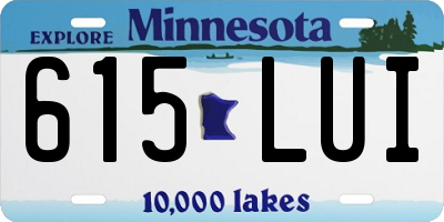 MN license plate 615LUI