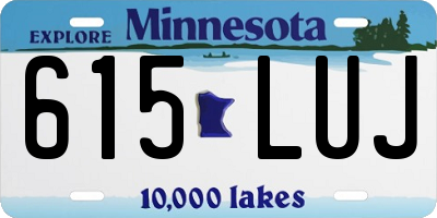 MN license plate 615LUJ