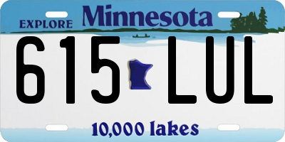 MN license plate 615LUL