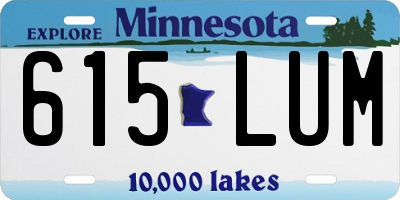 MN license plate 615LUM