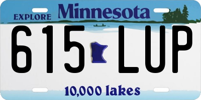 MN license plate 615LUP