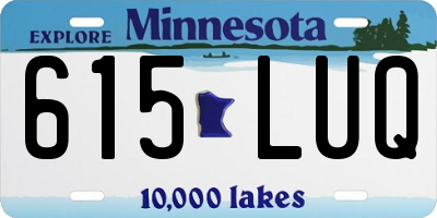 MN license plate 615LUQ