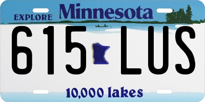 MN license plate 615LUS