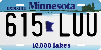 MN license plate 615LUU