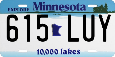 MN license plate 615LUY