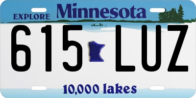 MN license plate 615LUZ