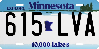 MN license plate 615LVA