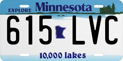 MN license plate 615LVC