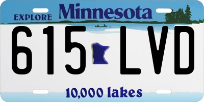 MN license plate 615LVD