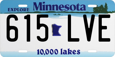 MN license plate 615LVE