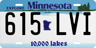 MN license plate 615LVI