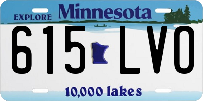 MN license plate 615LVO