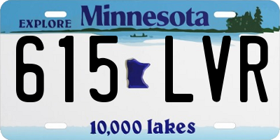 MN license plate 615LVR
