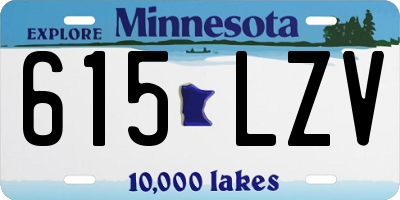 MN license plate 615LZV