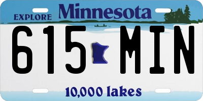MN license plate 615MIN