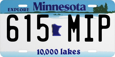 MN license plate 615MIP