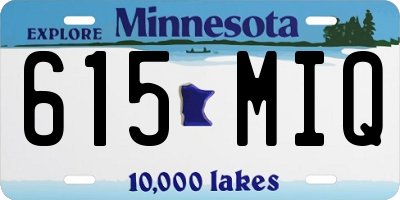 MN license plate 615MIQ